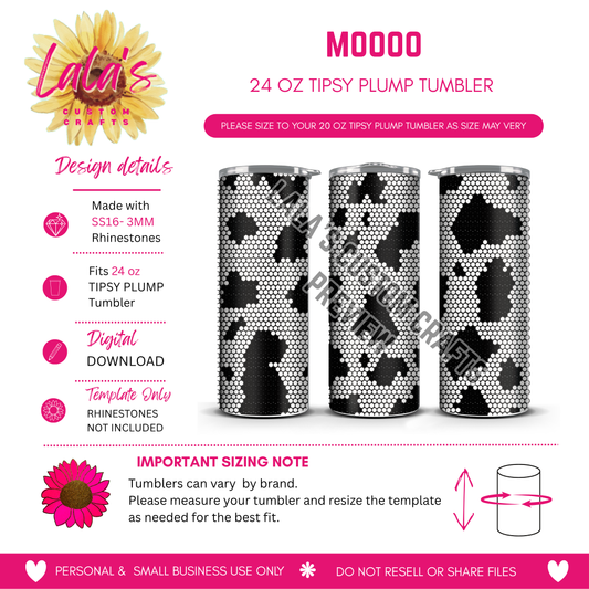 Moo Rhinestone Template