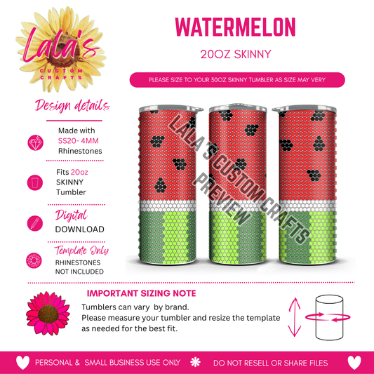 Watermelon Rhinestone Template