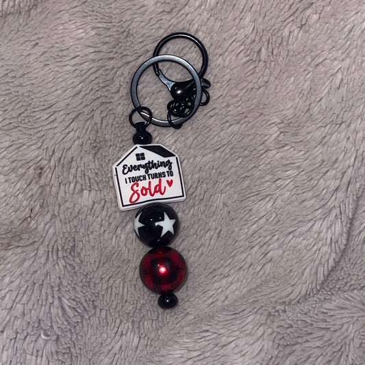 Everything I Touch Turns to Sold Beaded Bar Keychain