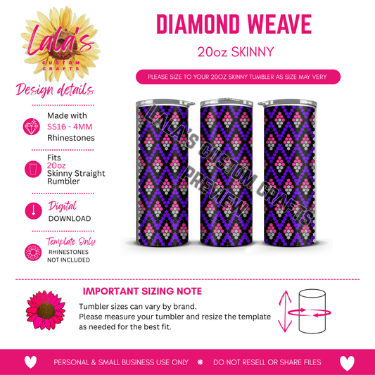 Diamond Weave Rhinestone Tumbler Template