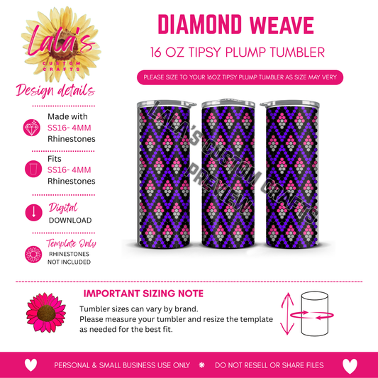 Diamond Weave Rhinestone Tumbler Template