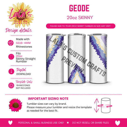 Geode Rhinestone Tumbler Template