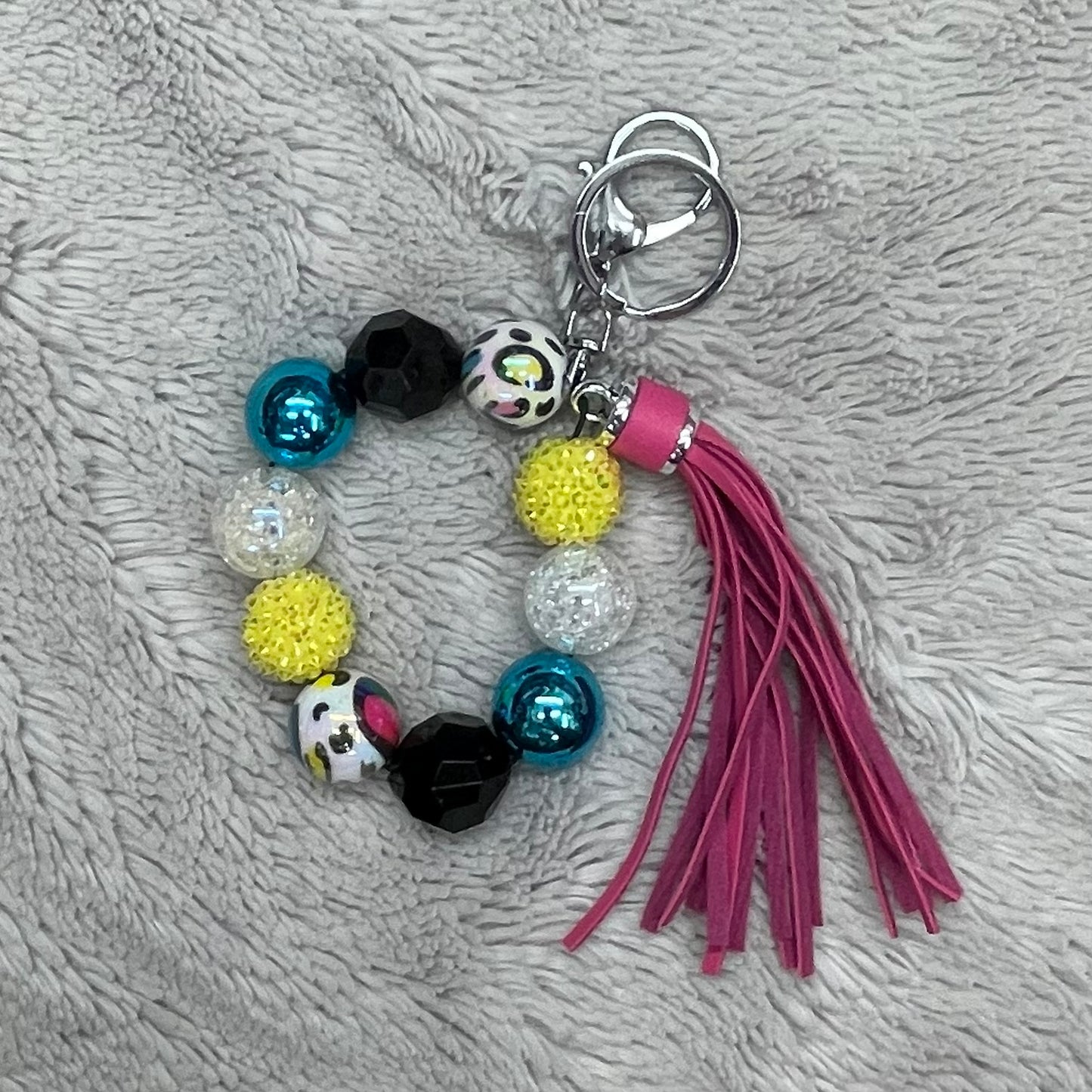 Wild & Bright Tassel Beaded Wristlet Keychain
