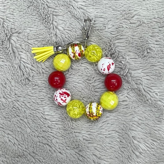 Crime Scene Beaded Wristlet Keychain
