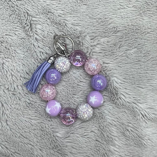 Lavender Dreams Tassel Beaded Wristlet Keychain