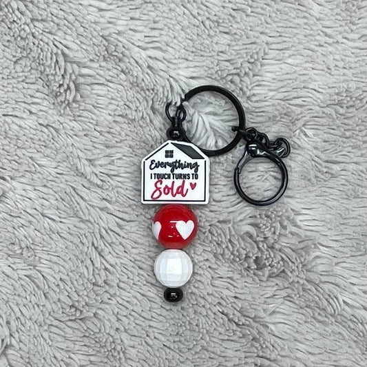 Everything I Touch Turns to Sold Beaded Bar Keychain