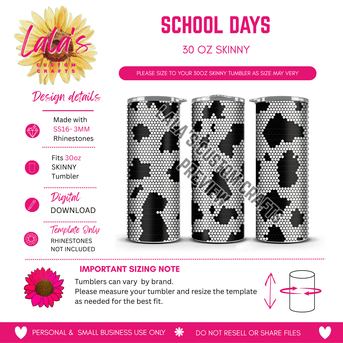 Moo Rhinestone Template