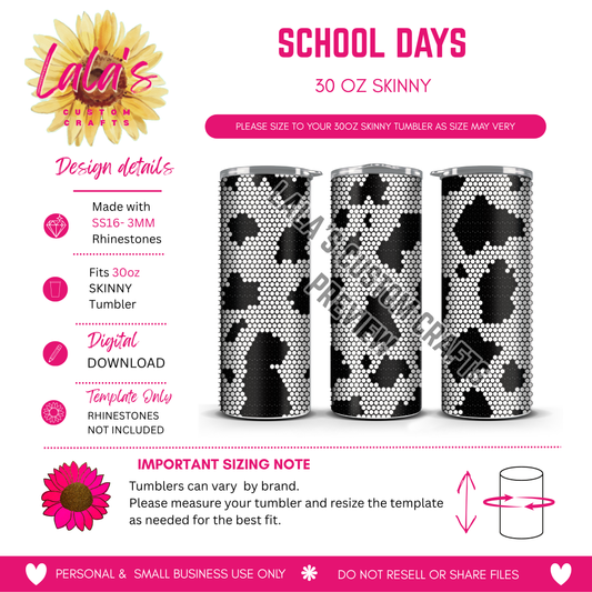 Moo Rhinestone Template
