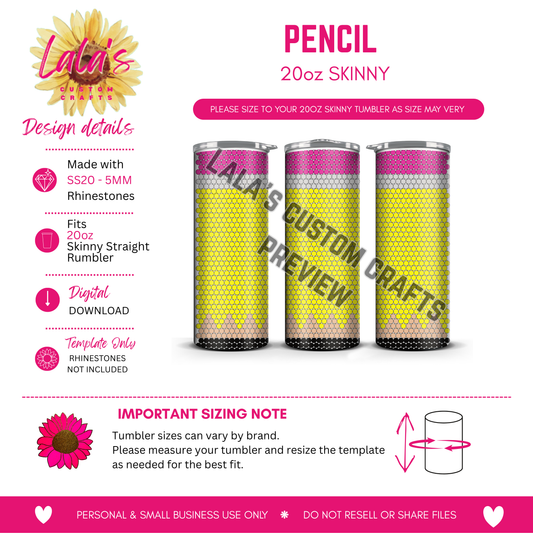 Pencil 20 oz Skinny Tumbler ✏️💗