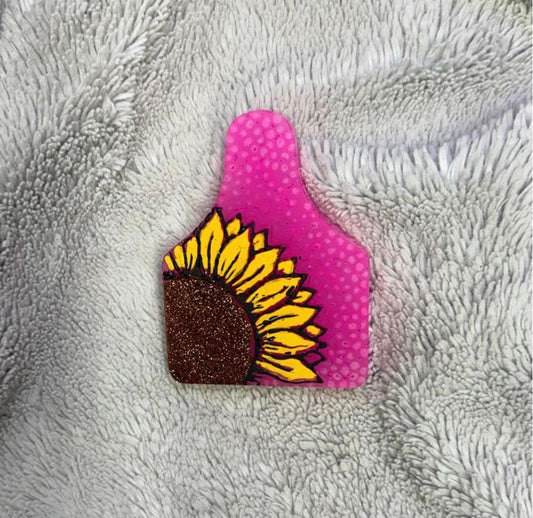 Sunflower Cow Tag Freshie