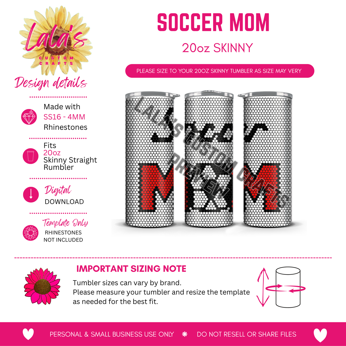 Soccer Mom 20 oz Skinny Tumbler ⚽❤️
