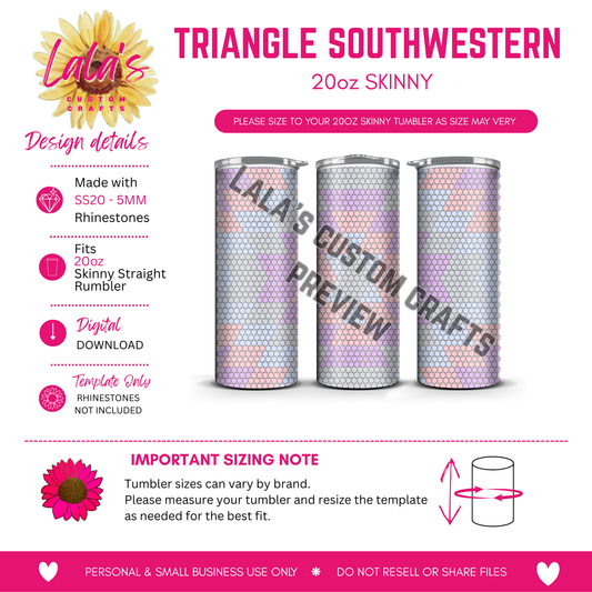 Triangle Southwestern 20 oz Skinny Tumbler 💗✨