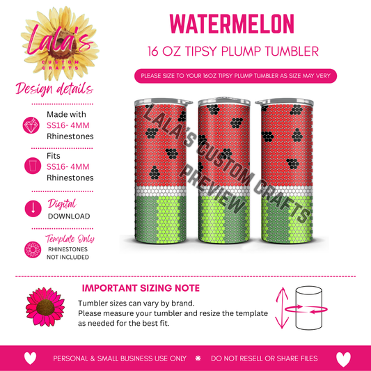 Watermelon Rhinestone Template